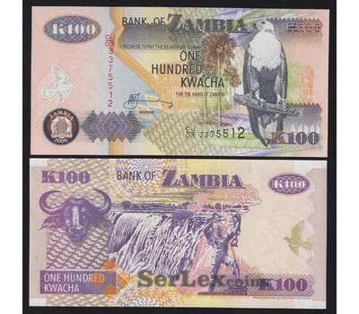 Банкнота Замбия 100 Квача 2006 Р38 UNC  арт. 39486