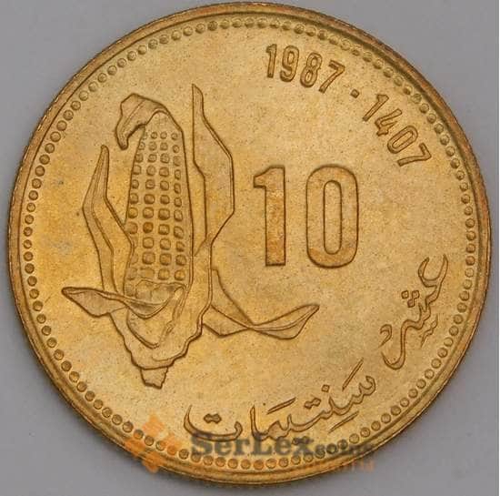Марокко монета 10 сантимов 1987 Y84 aUNC арт. 44878