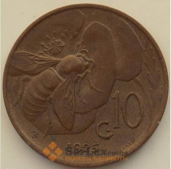 Италия 10 чентезимо 1925 КМ60 XF арт. 13068
