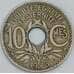 Франция 10 сантимов 1925 КМ866a VF арт. 57035