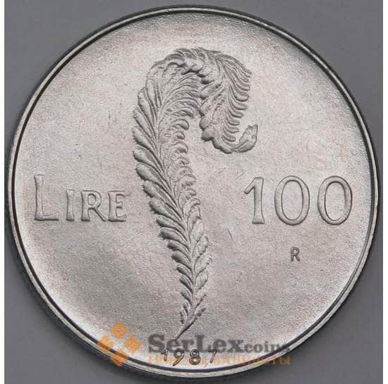 Сан-Марино монета 100 лир 1987 КМ207 UNC 15 лет возобновлению чеканке монет арт. 41557