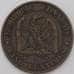 Монета Франция 5 сантим 1861 А КМ797 VF+ арт. 28881