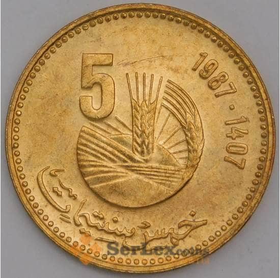 Марокко монета 5 сантимов 1987 Y83 UNC арт. 44873