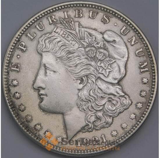 США монета 1 доллар 1921 КМ110 AU Морган арт. 43537