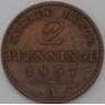 Германия - Пруссия 2 пфеннига 1857 А КМ452 арт. 28917
