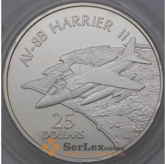 Соломоновы острова 25 долларов 2003 Proof самолет HARRIER II арт. 36855
