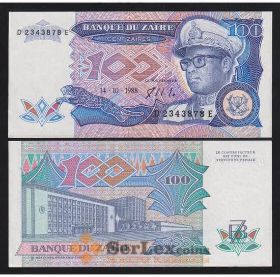 Заир 100 заир 1988 Р33 UNC арт. 54455