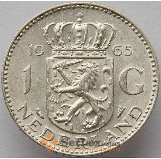 Нидерланды 1 гульден 1965 КМ184 aUNC Серебро (J05.19) арт. 15100