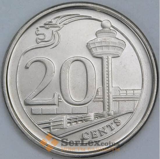 Сингапур 20 центов 2014 КМ347 UNC арт. 56666