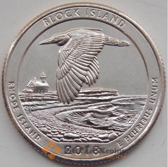 США 25 центов 2018 UNC 45 парк Остров Блок D арт. 13080
