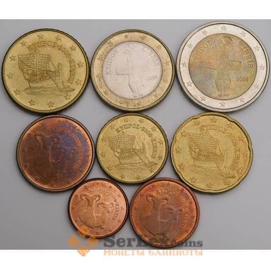 Кипр набор Евро 1 цент - 2 евро 2008-2009 (8 шт) XF-АU арт. 46736