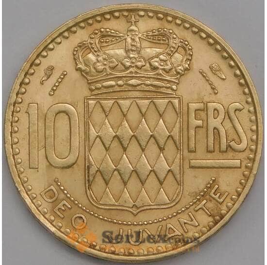 Монако монета 10 франков 1950 КМ130 XF пятна арт. 43201