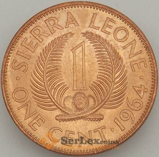 Сьерра-Леоне 1 цент 1964 КМ17 UNC (J05.19) арт. 18616