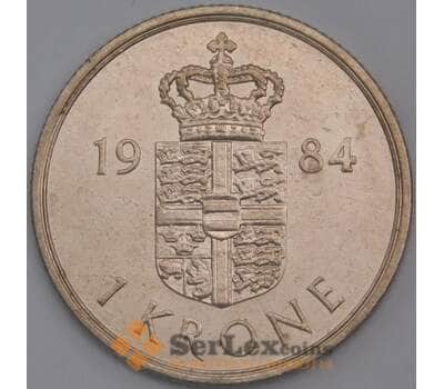 Дания монета 1 крона 1984 КМ862 AU арт. 43955