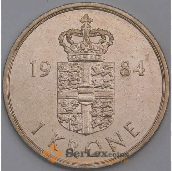 Дания монета 1 крона 1984 КМ862 AU арт. 43955