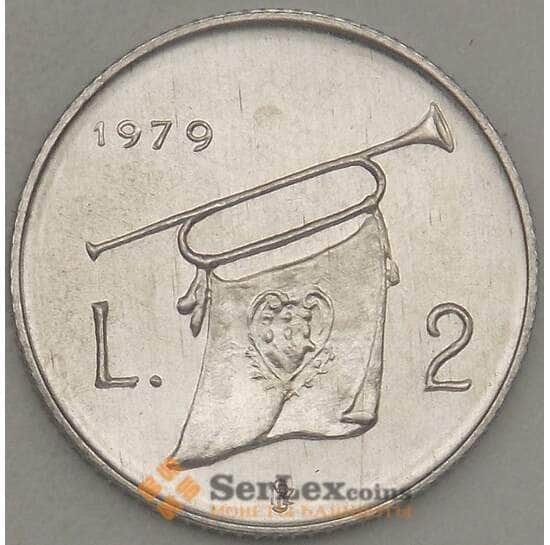 Сан-Марино монета 2 лиры 1979 КМ90 UNC Институциональные органы арт. 21350