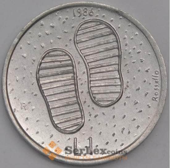 Сан-Марино монета 1 лира 1986 КМ187 UNC Эволюция технологий арт. 41510