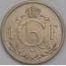 Монета Люксембург 1 франк 1964 КМ46.1 AU арт. 39319