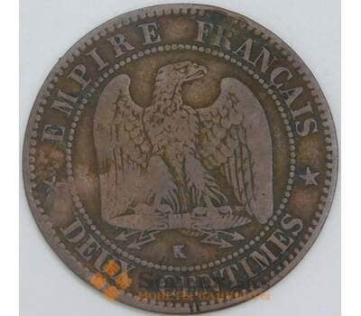 Франция монета 2 сантима 1862 K КМ796 F арт. 45796