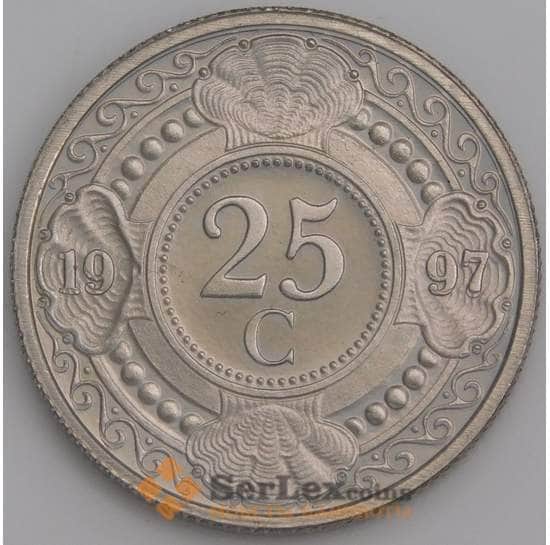 Нидерландские Антиллы монета 25 центов 1997 КМ35 BU арт. 46196