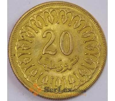 Монета Тунис 20 миллим 1983 КМ307 AU (J05.19) арт. 17885