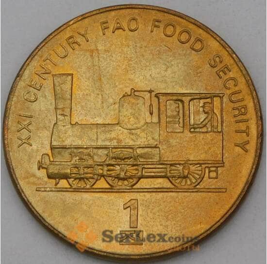Северная Корея 1 чон 2002 КМ195 UNC ФАО паровоз арт. 26950