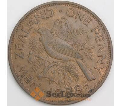 Новая Зеландия 1 пенни 1958 КМ24.2 XF арт. 46480