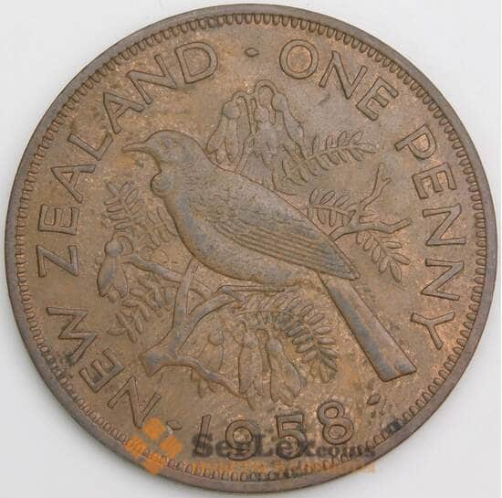Новая Зеландия 1 пенни 1958 КМ24.2 XF арт. 46480