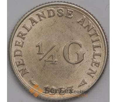 Монета Нидерландские Антиллы 1/4 гульдена 1967 КМ4 aUNC арт. 39822