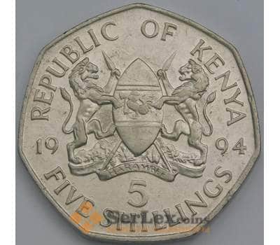 Монета Кения 5 шиллингов 1994 КМ23а XF арт. 38735
