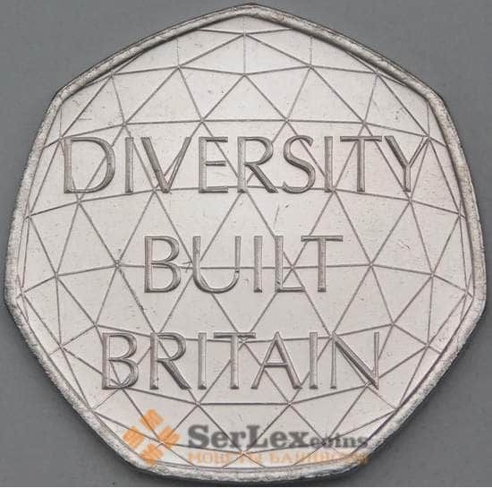 Великобритания монета 50 пенсов 2020 UNC Британское Многообразие Единение арт. 26619