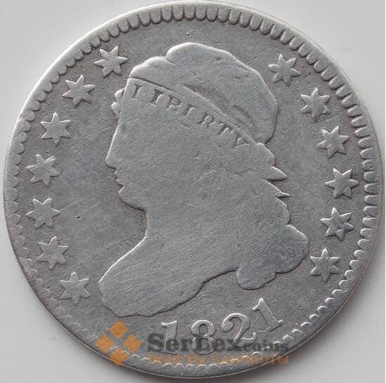 США дайм 10 центов 1821 КМ42 F+ арт. 11464