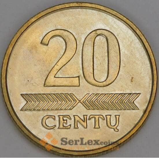 Литва 20 центов 2007 КМ107 UNC арт. 53339