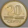 Литва 20 центов 2007 КМ107 UNC арт. 53339