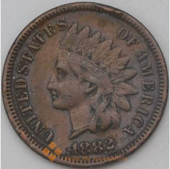 США 1 цент 1882 КМ90а VF арт. 29120
