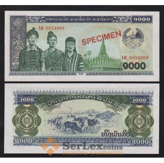 Лаос 1000 кип 1992 Р32s UNC образец арт. 55822