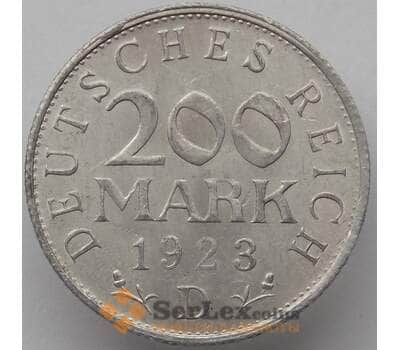 Монета Германия 200 марок 1923 D КМ35 UNC (J05.19) арт. 17373