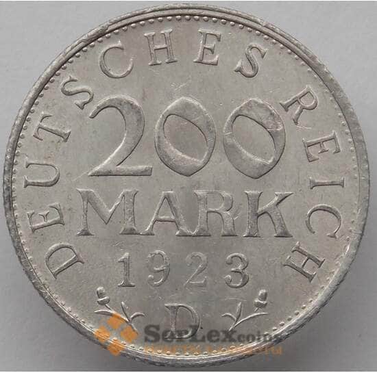 Германия 200 марок 1923 D КМ35 UNC (J05.19) арт. 17373