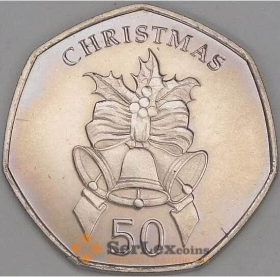Гибралтар 50 пенсов 2012 КМ135 UNC Рождество арт. 52111