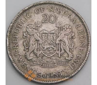 Сьерра-Леоне монета 20 центов 1984 КМ30 F арт. 49431