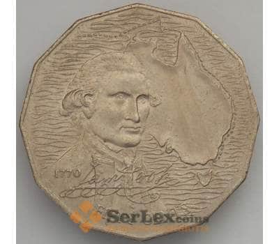 Монета Австралия 50 центов 1970 КМ69 XF 200 лет путешествия Джеймса Кука (J05.19) арт. 17178