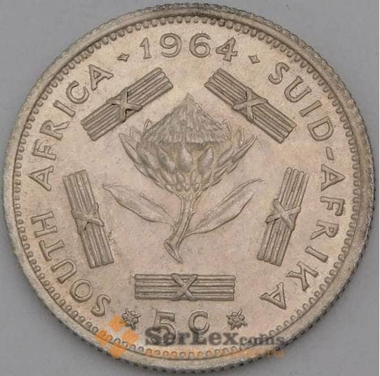 Южная Африка ЮАР 5 центов 1964 КМ59 BU арт. 28225