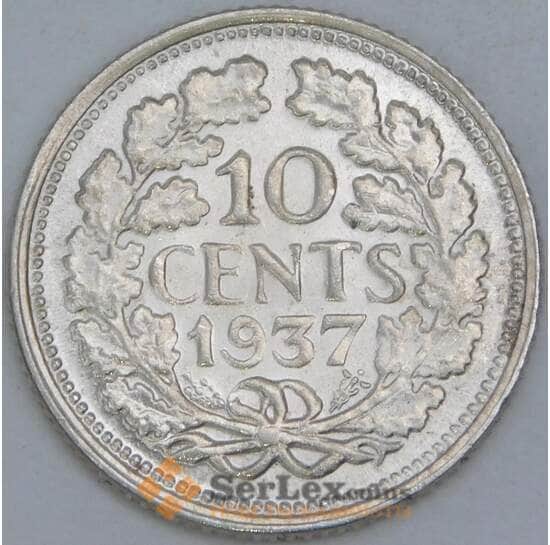 Нидерланды 10 центов 1937 КМ163 UNC арт. 56813
