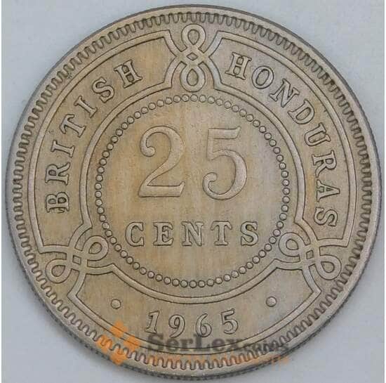 Гондурас Британский 25 центов 1965 КМ29 VF арт. 57200
