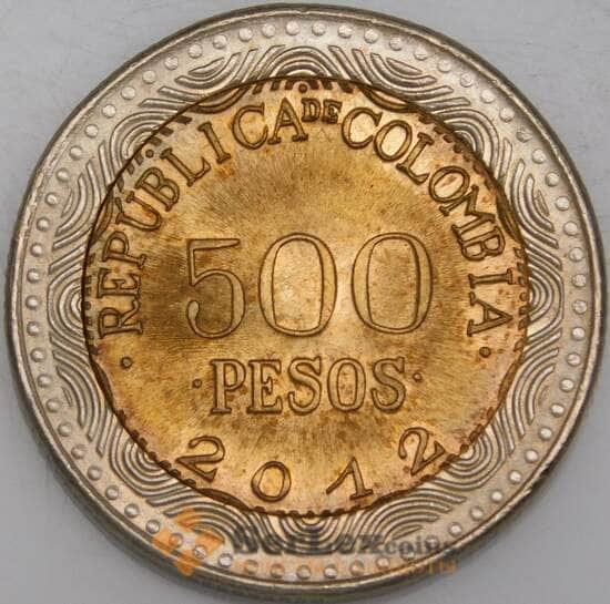 Колумбия монета 500 песо 2012 КМ298 aUNC фауна арт. 45278