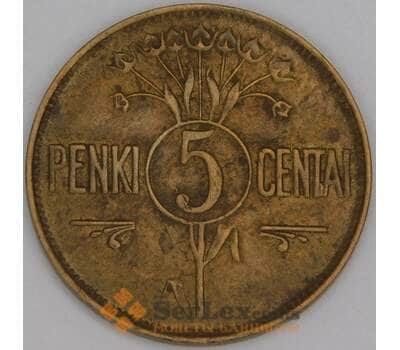 Литва 5 центов 1925 КМ72 VF арт. 53321
