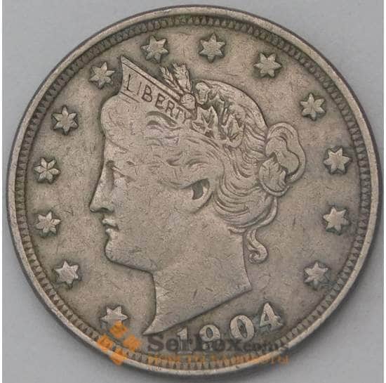 США 5 центов 1904 КМ112 VF+ арт. 26118