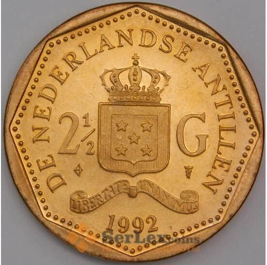 Нидерландские Антиллы 2 1/2 гульдена 1992 КМ38 UNC арт. 44731