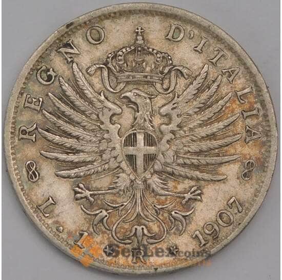 Италия 1 лира 1907 КМ32 XF-AU арт. 41700