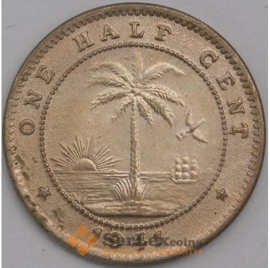 Либерия монета 1/2 цента 1941 КМ10а aUNC арт. 42722